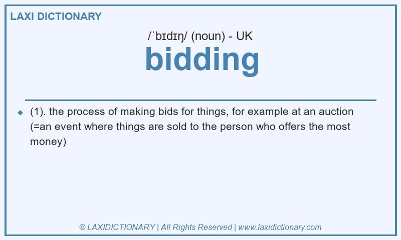 Definition bidding in British English