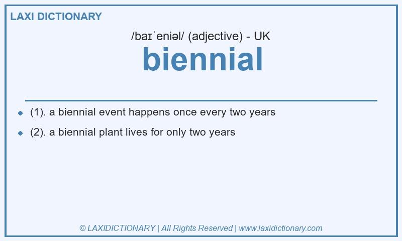 Definition biennial in British English