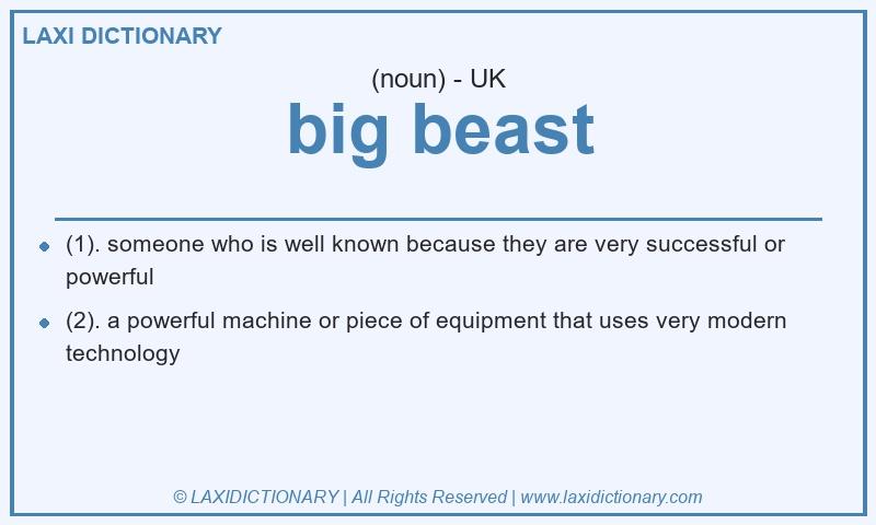 Definition big beast in British English