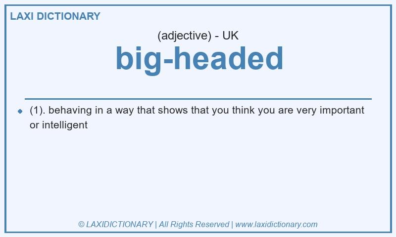 Definition big-headed in British English