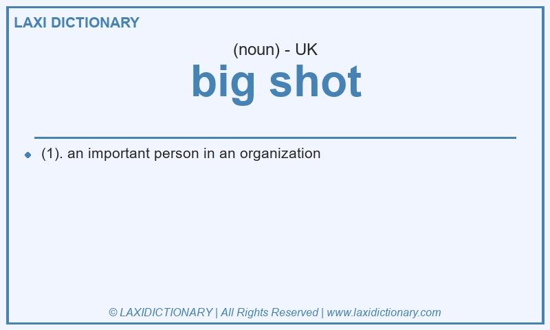 Definition big shot in British English