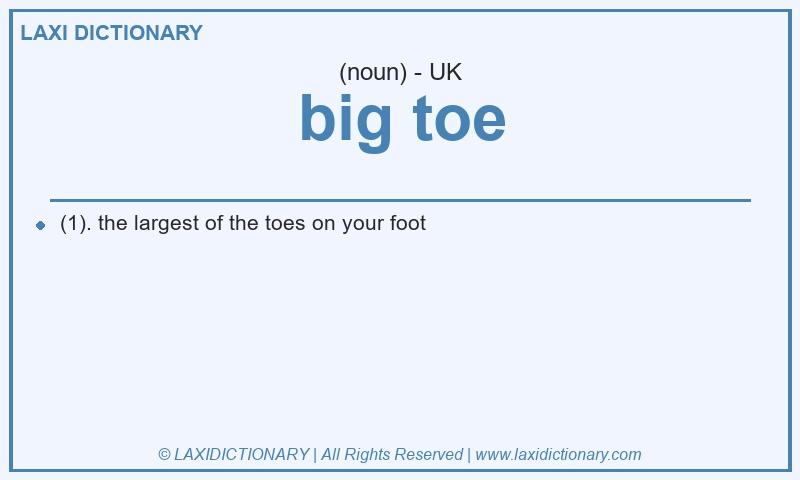 Definition big toe in British English