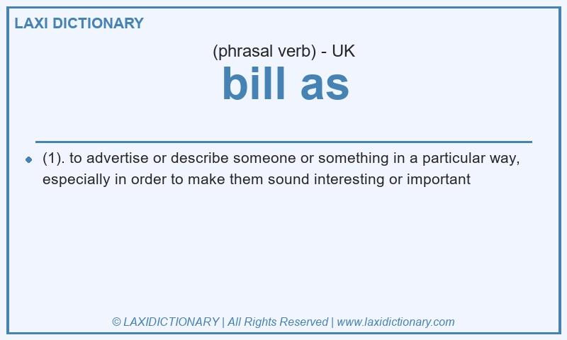 Definition bill as in British English
