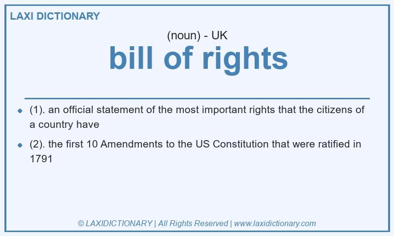 Definition bill of rights in British English