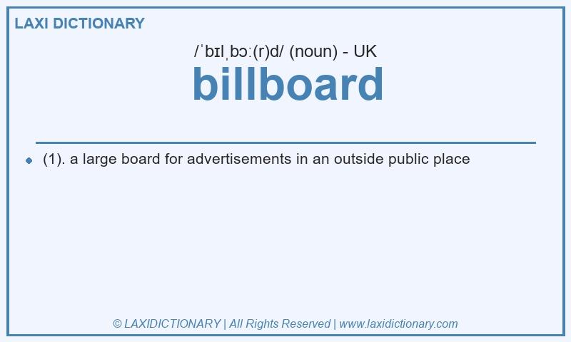 Definition billboard in British English