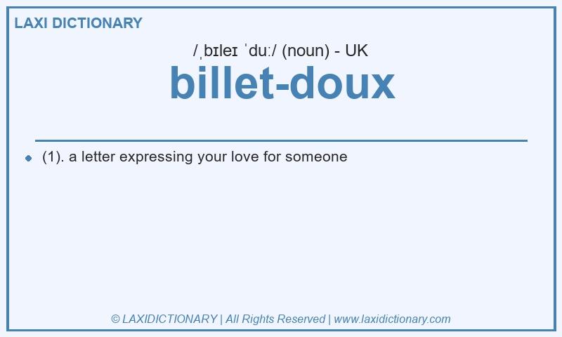 Definition billet-doux in British English