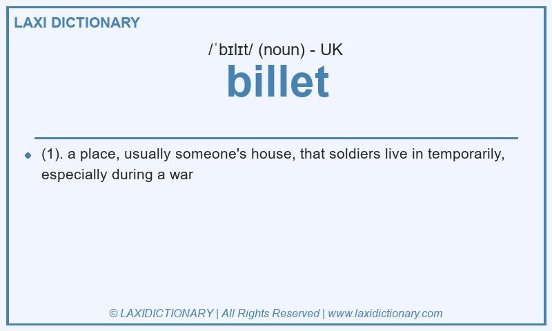 Definition billet in British English