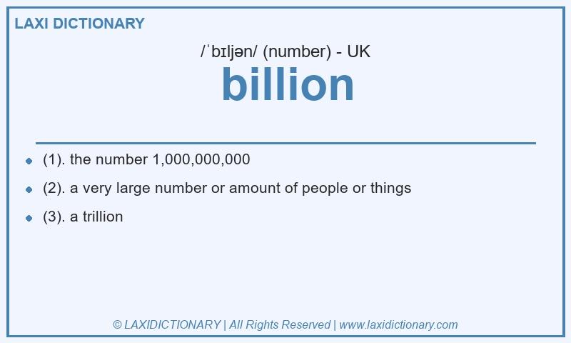 Definition billion in British English