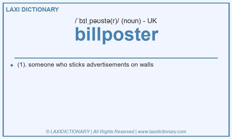 Definition billposter in British English