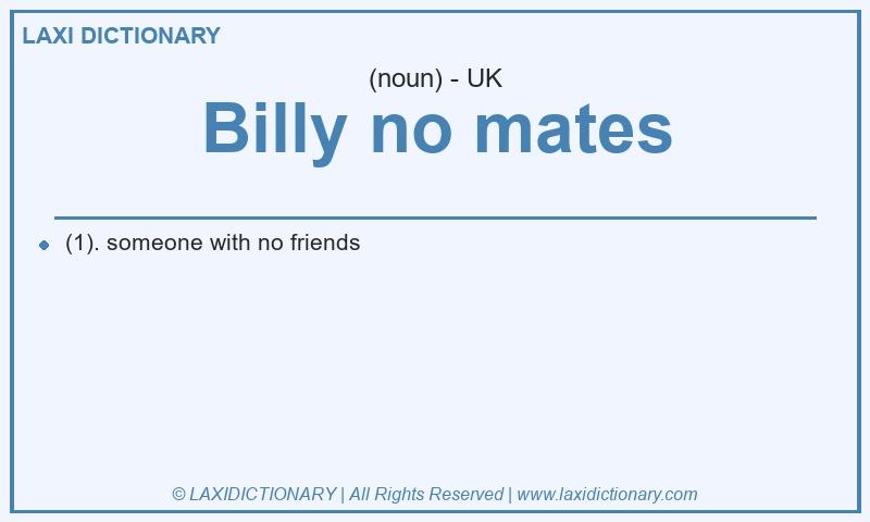 Definition Billy no mates in British English