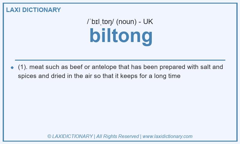 Definition biltong in British English