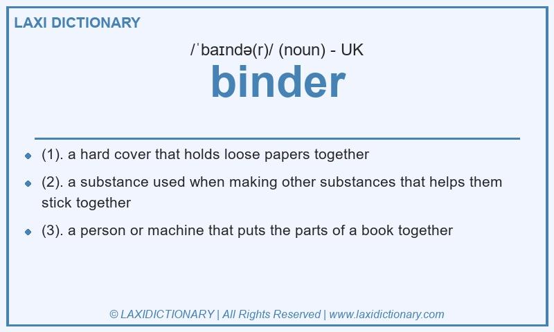 Definition binder in British English