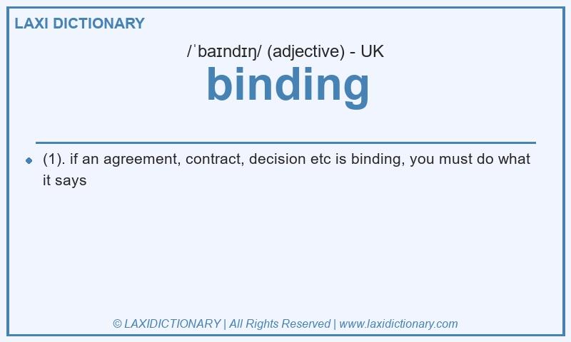Definition binding in British English