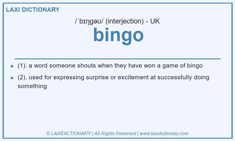 Definition bingo in British English