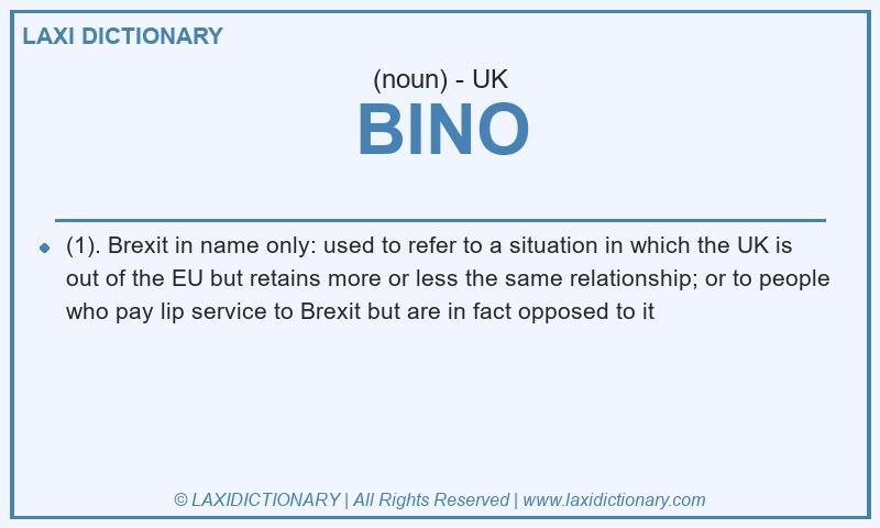 Definition BINO in British English