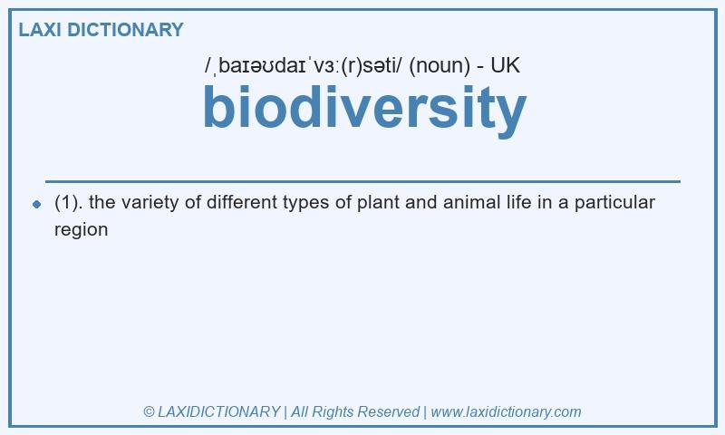 Definition biodiversity in British English
