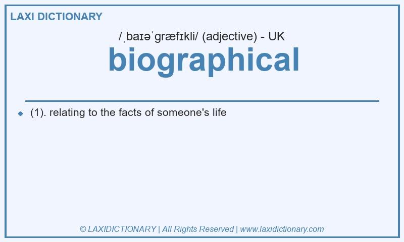 Definition biographical in British English