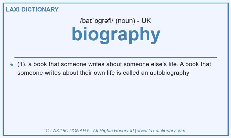 Definition biography in British English