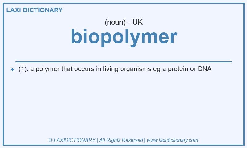 Definition biopolymer in British English