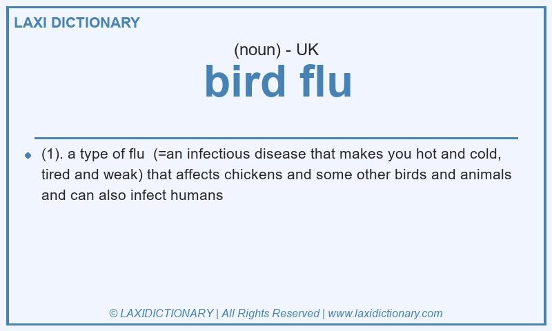 Definition bird flu in British English