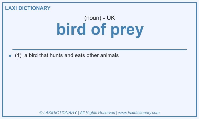 Definition bird of prey in British English
