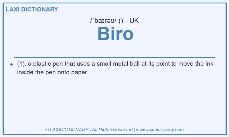 Definition Biro in British English