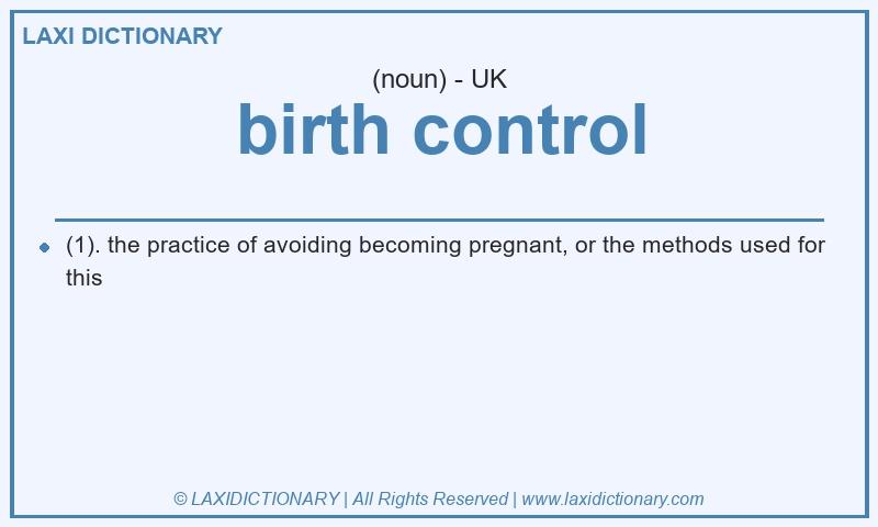 Definition birth control in British English