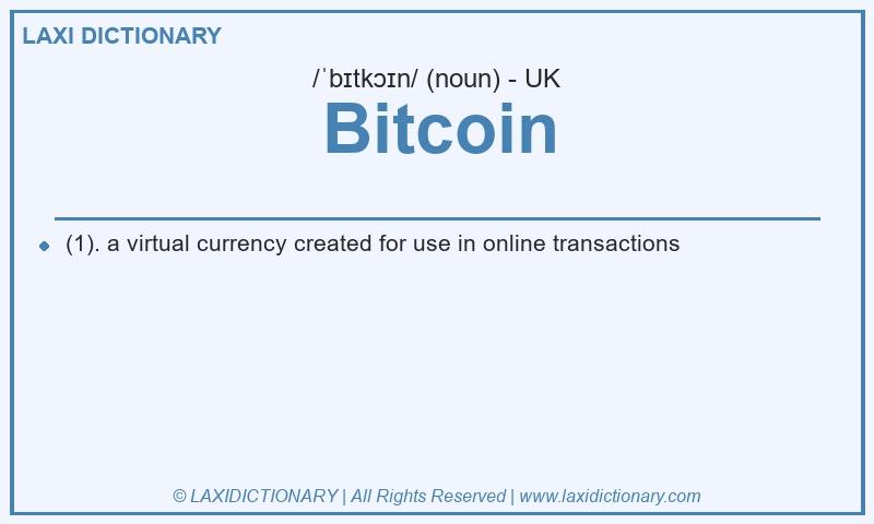 Definition Bitcoin in British English