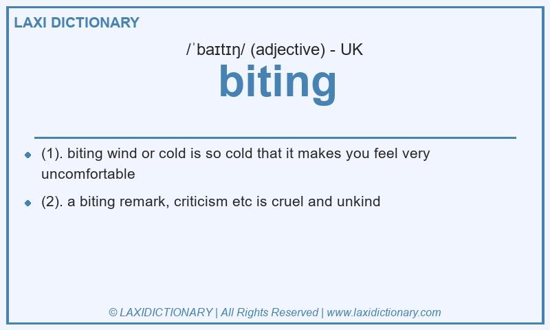 Definition biting in British English