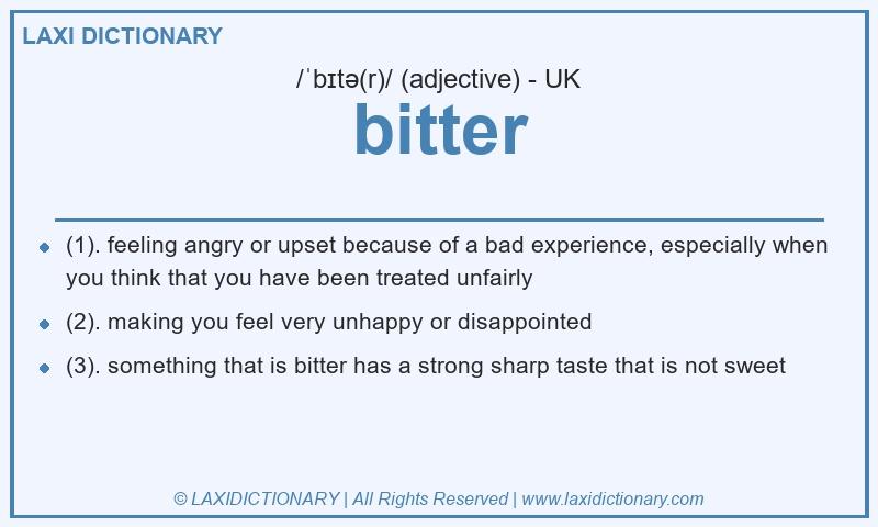 Definition bitter in British English