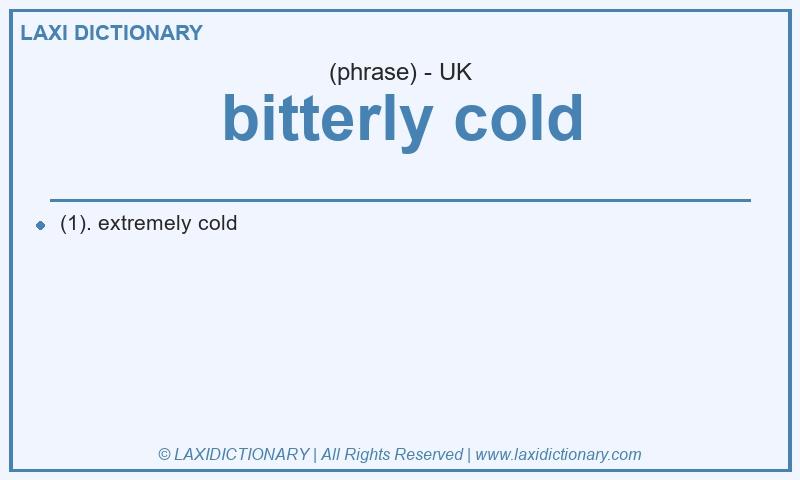 Definition bitterly cold in British English