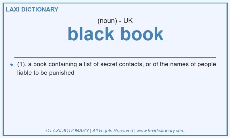 Definition black book in British English