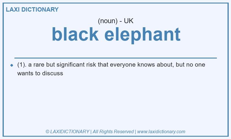 Definition black elephant in British English