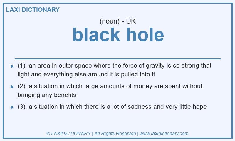 Definition black hole in British English