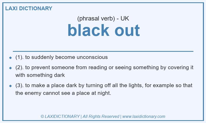 Definition black out in British English