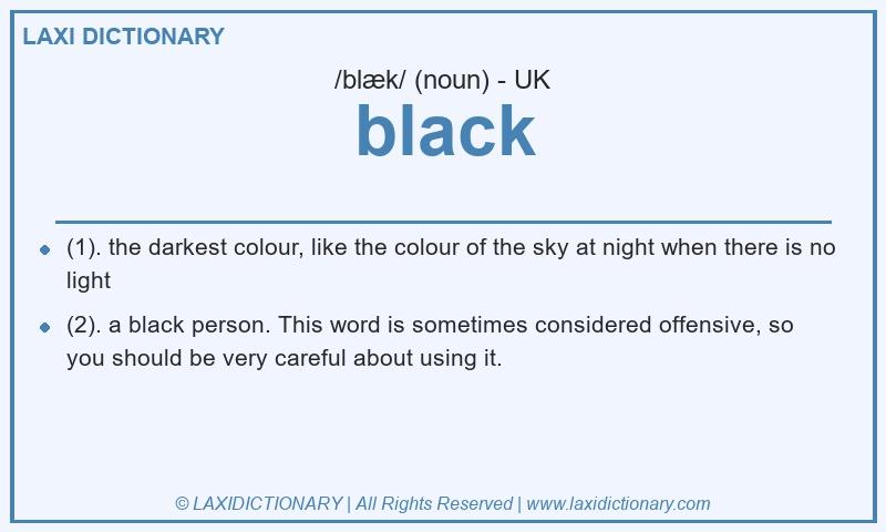 Definition black in British English