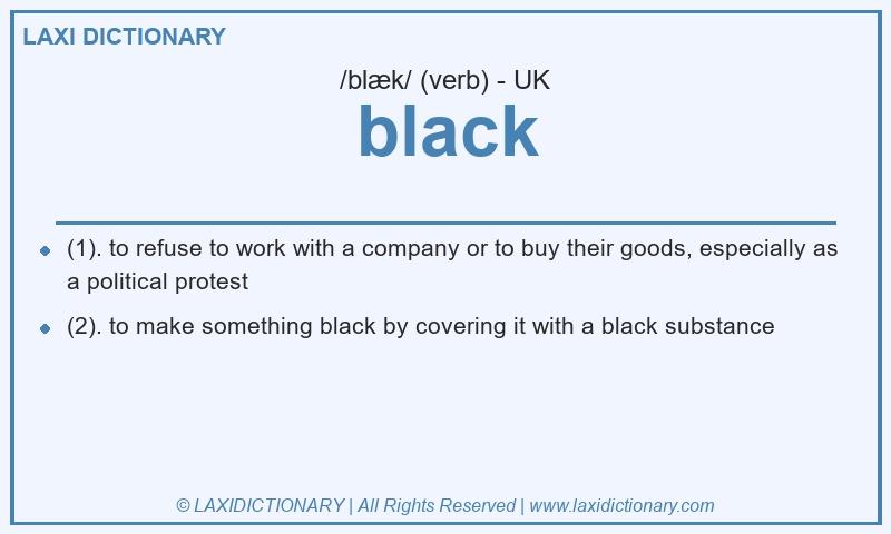 Definition black in British English