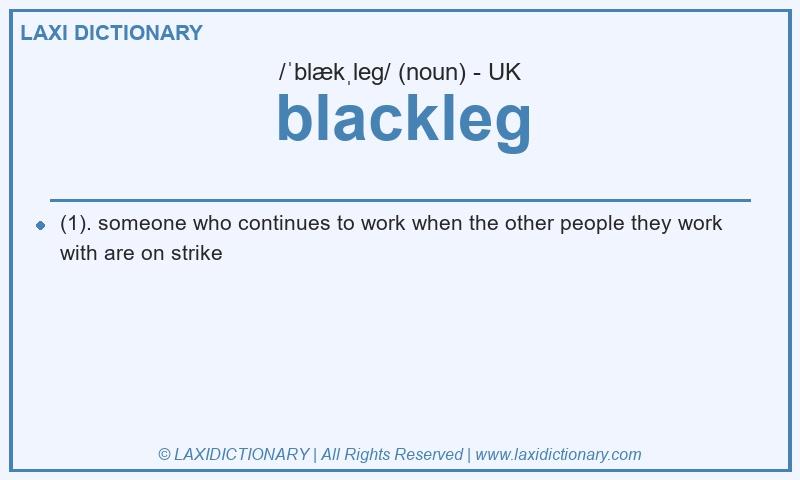 Definition blackleg in British English