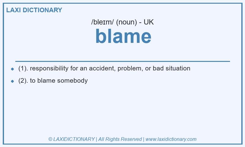 Definition blame in British English