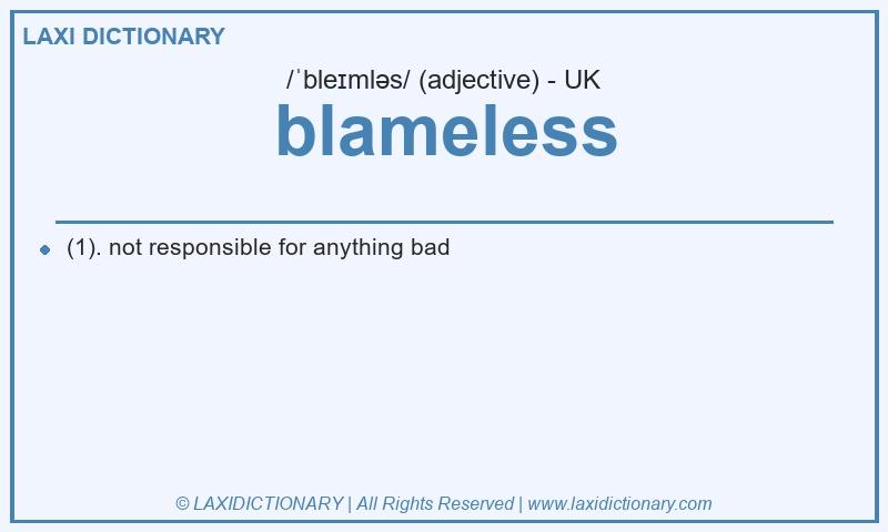 Definition blameless in British English