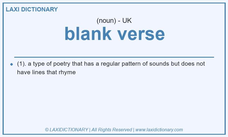 Definition blank verse in British English