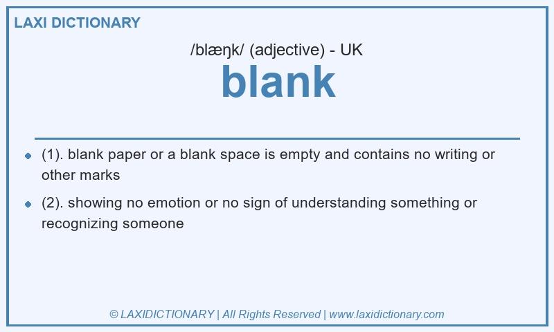 Definition blank in British English