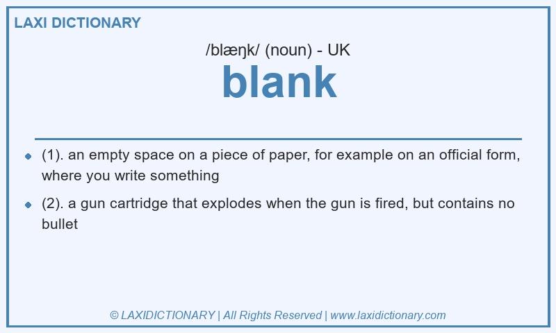 Definition blank in British English