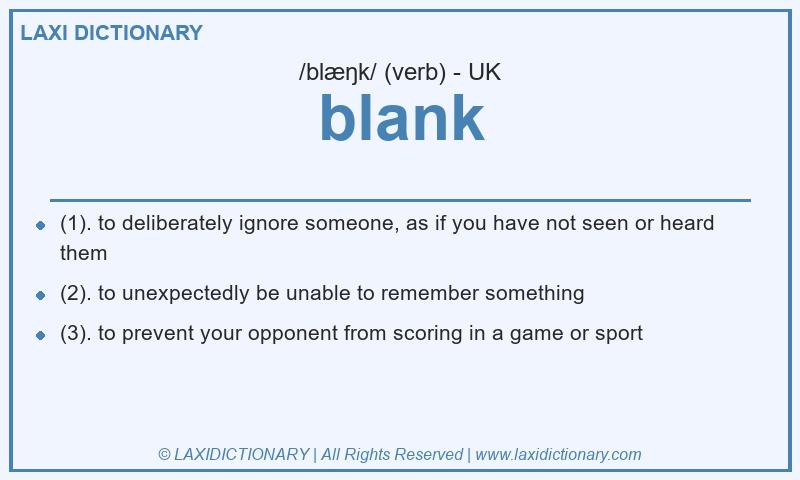 Definition blank in British English