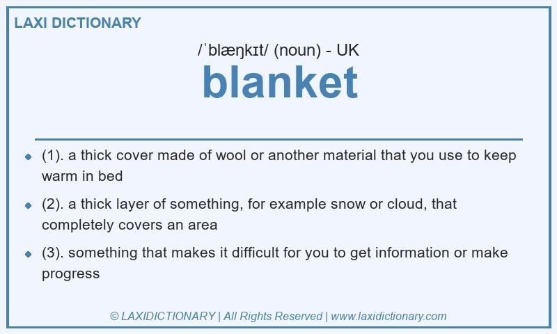 Definition blanket in British English