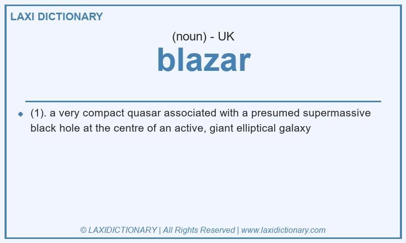 Definition blazar in British English