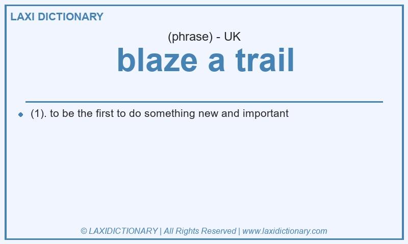 Definition blaze a trail in British English