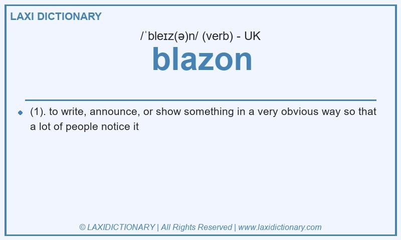 Definition blazon in British English