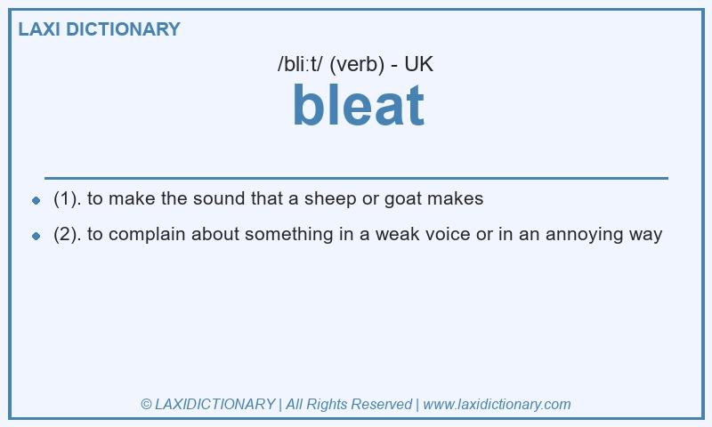 Definition bleat in British English