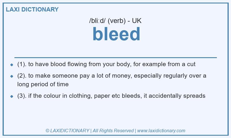 Definition bleed in British English
